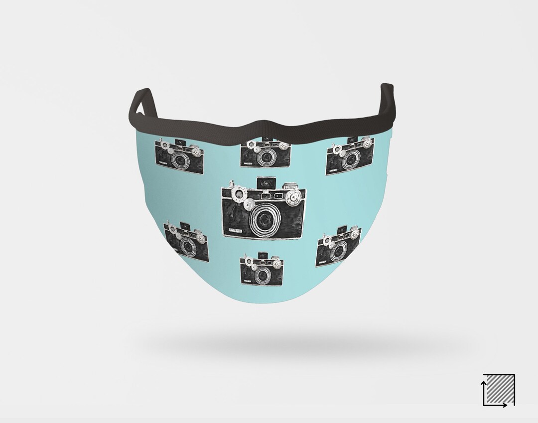 Blue Camera Face Mask: Photography Gift, Breathable Fabric - Etsy