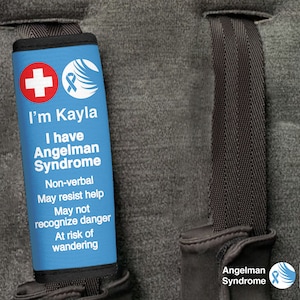 Medical Alert Car Seat Belt Cover, Personalized Seat Belt Pad for Car Seat, Angelman Syndrome, Medical Alert, Angelmans, Carseat, Child Seat
