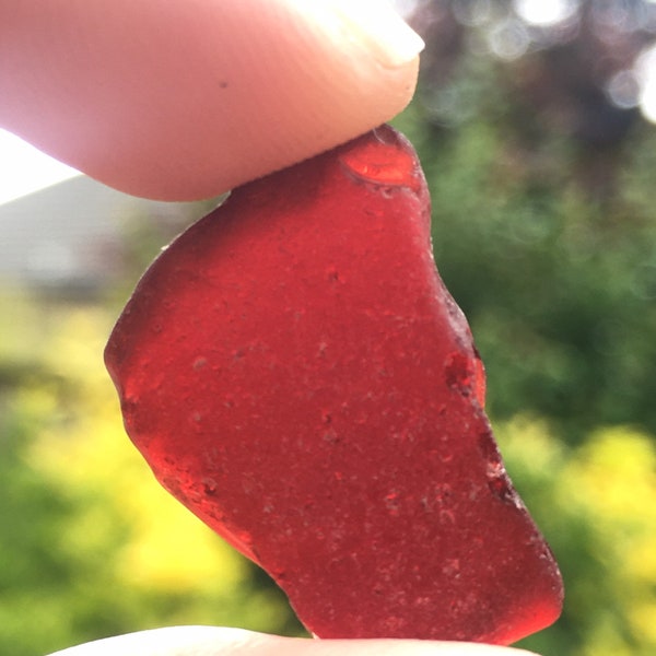 Set of 4 rare red seaglass pieces vintage uk beach glass
