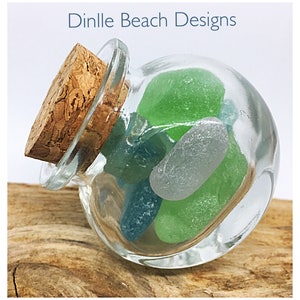 Seaham seaglass coloured glass gem stone candy pebbles sweet jar home decor