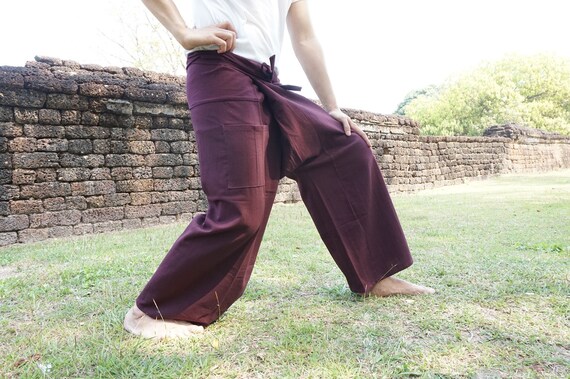Thai Fisherman Pants Dark Violet Color for Unisex, Yoga Pants