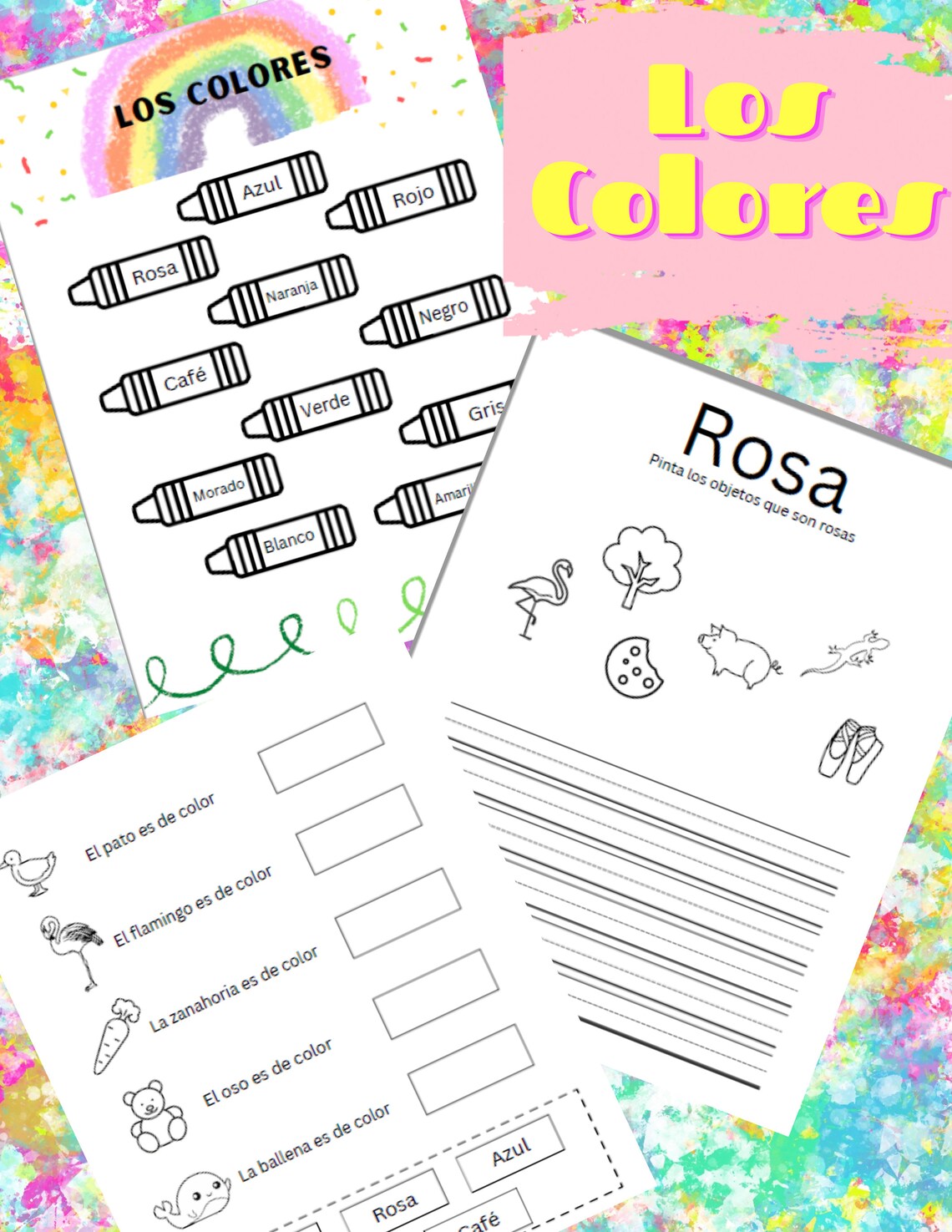 Los Colores -colors Spanish Bilingual Printables Homeschool ...
