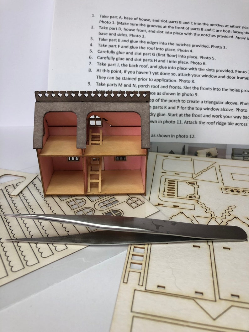 Miniature micro delux dollshouse KIT for a 1:12th scale home 1/144 DIY make your own tiny house image 10