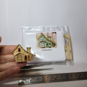 288. Miniaturowy mikro domek dla lalek na Boże Narodzenie KIT do domu w skali 1:24 DIY zrób swój własny mały domek
