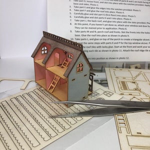 Miniature micro delux dollshouse KIT for a 1:12th scale home 1/144 DIY make your own tiny house image 3
