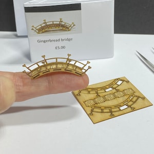 Miniature micro gingerbread bridge  KIT for a 1:48th scale home DIY make your own.