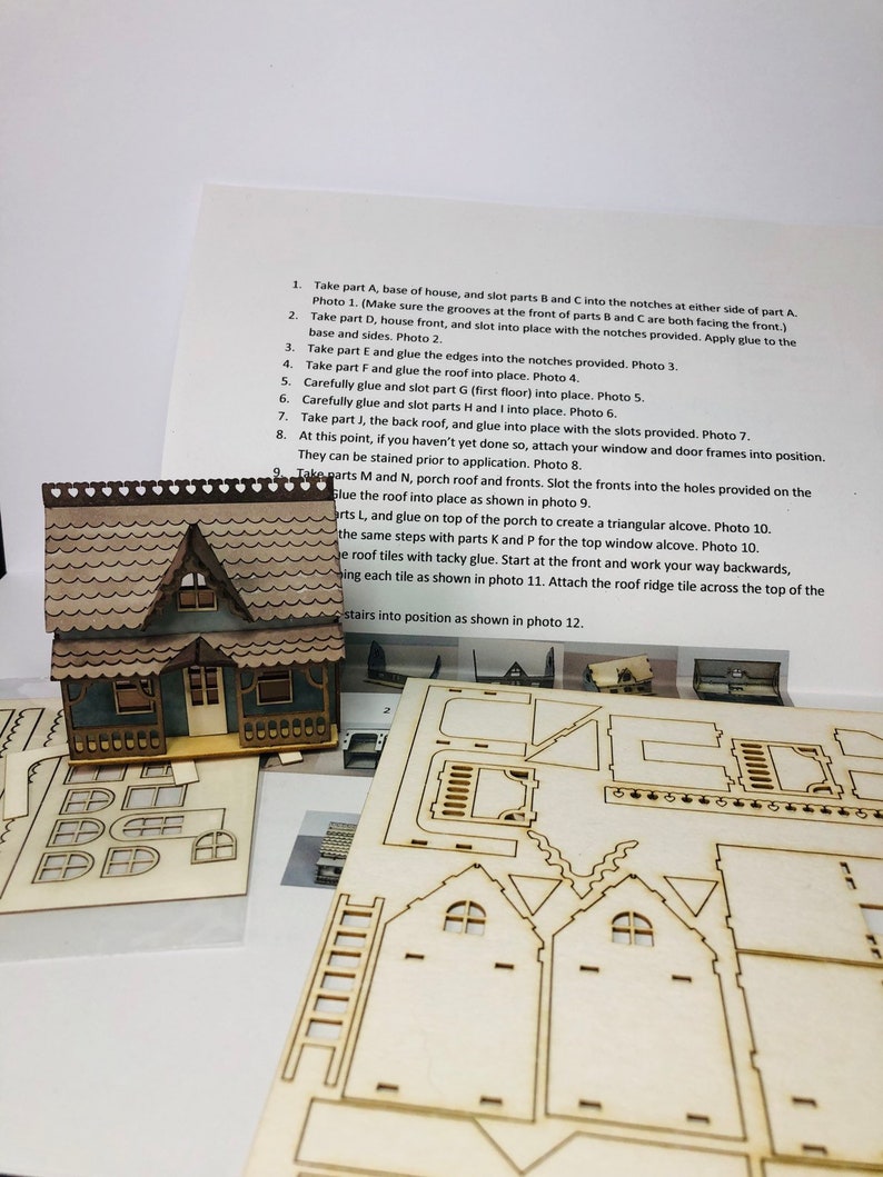 Miniature micro delux dollshouse KIT for a 1:12th scale home 1/144 DIY make your own tiny house image 5