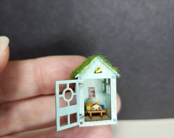 Miniature micro dollshouse for a dollshouse   2 cm small fully furnished inside