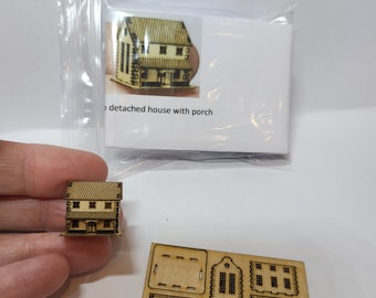 Miniature micro detached dollhouse KIT  with porch 1.5cm in height DIY make your own tiny house