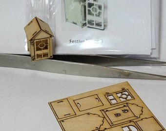 Miniature micro festive house 3 KIT for a micro scale 288th home DIY make your own tiny house
