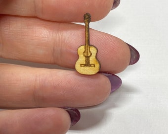 Miniature micro 1:48th scale 2cm wooden  acoustic guitar