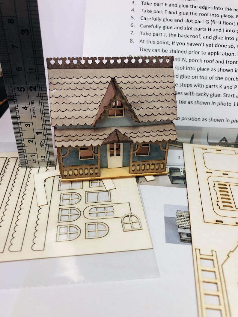 Miniature micro delux dollshouse KIT for a 1:12th scale home 1/144 DIY make your own tiny house image 2