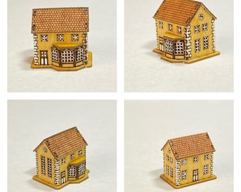 Miniature micro detached dollhouse KIT  with bay window 1.5cm in height DIY make your own tiny house