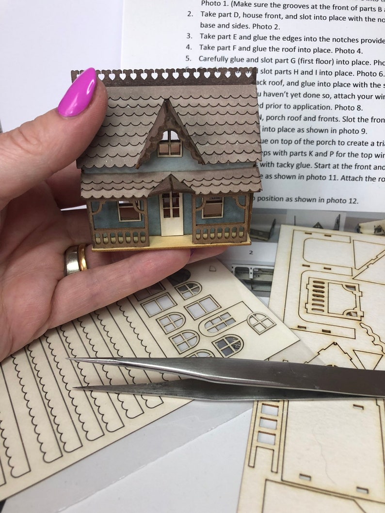 Miniature micro delux dollshouse KIT for a 1:12th scale home 1/144 DIY make your own tiny house image 8