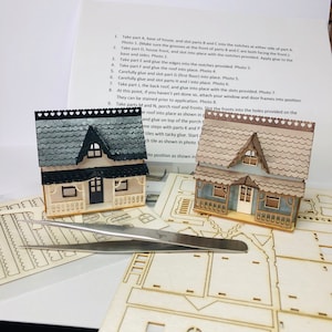 Miniatuur microdelux-poppenhuis KIT voor een huis op schaal 1:12 (1/144) DIY maak je eigen kleine huis