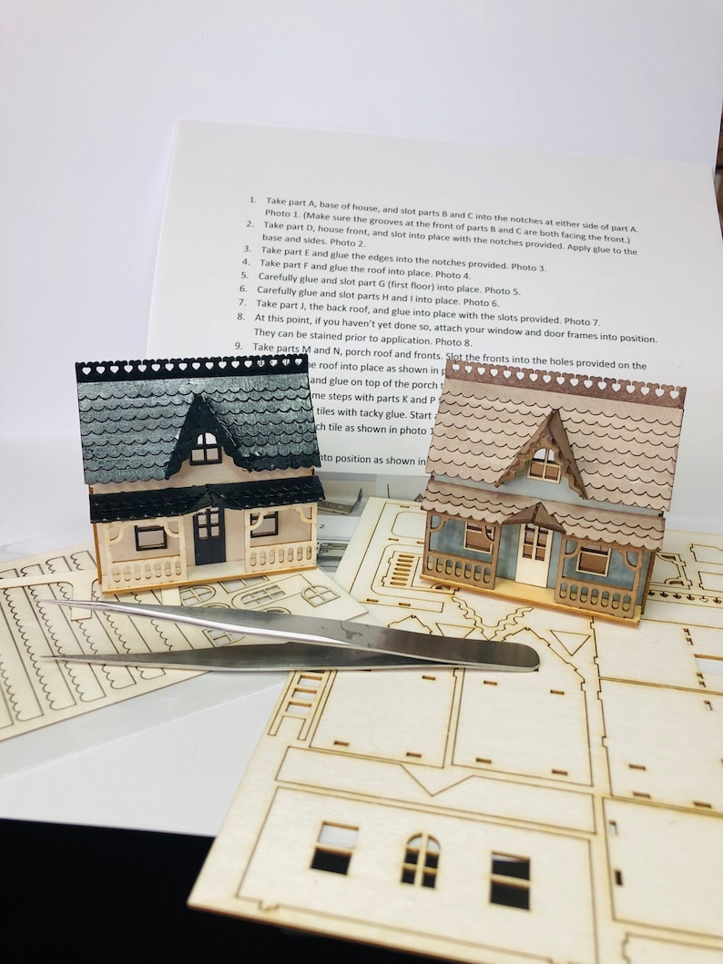Miniature micro delux dollshouse KIT for a 1:12th scale home 1/144 DIY make your own tiny house image 1