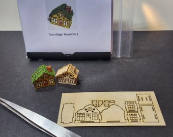 Tiny village house kit 1.  2cm in height DIY make your own tiny house collect the full set