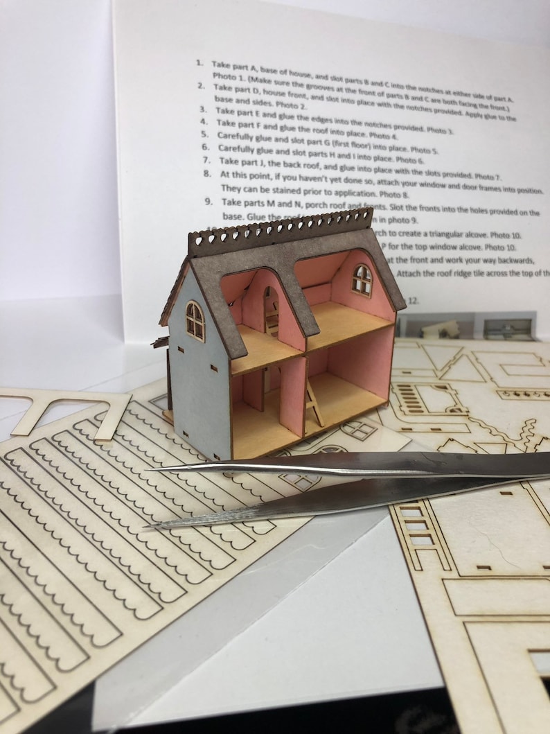 Miniature micro delux dollshouse KIT for a 1:12th scale home 1/144 DIY make your own tiny house image 6