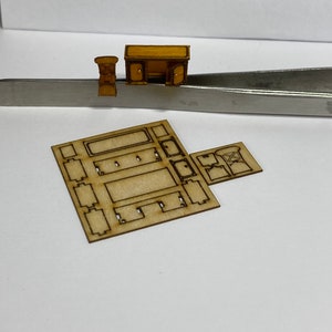 1:144th scale desk with two opening doors and chair  KIT DIY make your own