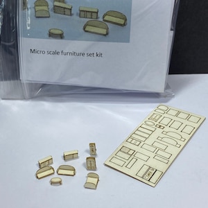 KIT DE MEUBLES miniature pour maisonnette miniature : fabriquer soi-même des canapés, un lit, des tables, une armoire et un buffet