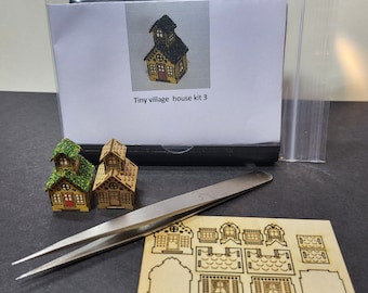 Tiny village house kit 3.  2.8cm in height DIY make your own tiny house collect the full set