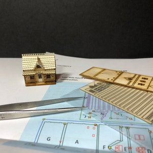 Miniature micro delux dollshouse KIT for a 1:24th scale home (1/288) DIY make your own tiny house