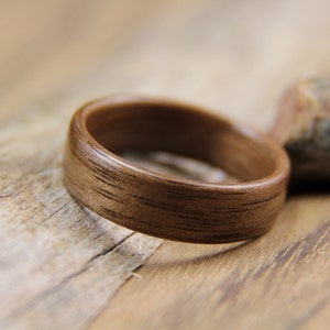 Walnut Bentwood Ring Handcrafted Wooden Ring Anniversary gift image 2