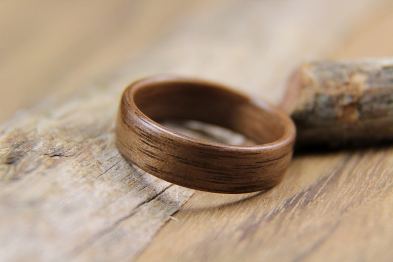 Walnut Bentwood Ring Handcrafted Wooden Ring Anniversary gift image 2