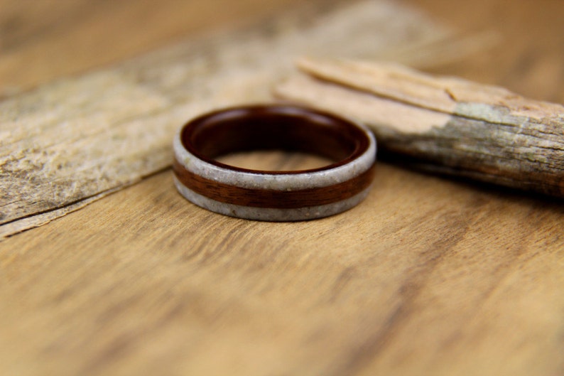 Bentwood Ring Santos Rosewood and Double Mother of Pearl - Etsy