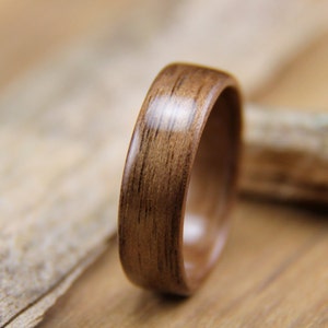 Walnut Bentwood Ring Handcrafted Wooden Ring Anniversary gift image 1