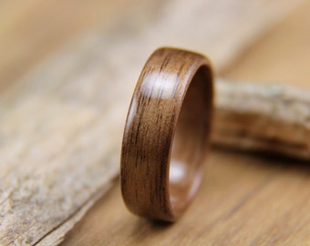 Walnut Bentwood Ring Handcrafted Wooden Ring Anniversary gift