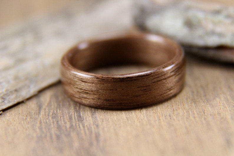 Walnut Bentwood Ring Handcrafted Wooden Ring Anniversary gift image 4