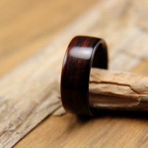Bentwood Ring - East Indian Rosewood Wooden Ring - Handcrafted Wood Wedding Ring