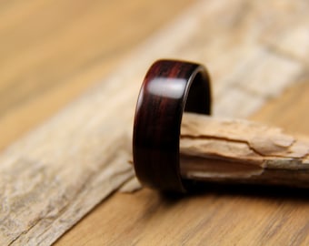 East Indian Rosewood Bentwood Ring - Handcrafted Wooden Wedding Band