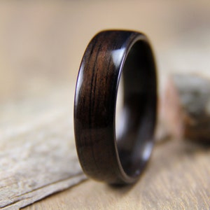 Wooden Ring Macassar Ebony Bentwood Ring - Wedding Band