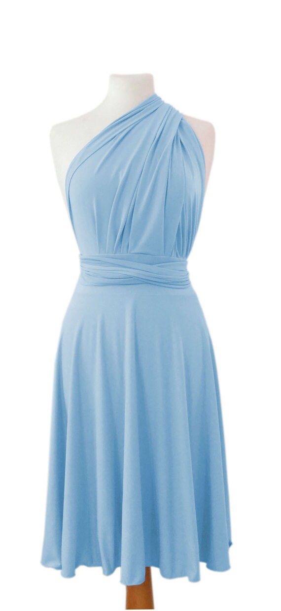 Infinity Dress knee length in baby blue color Bridesmaid Etsy