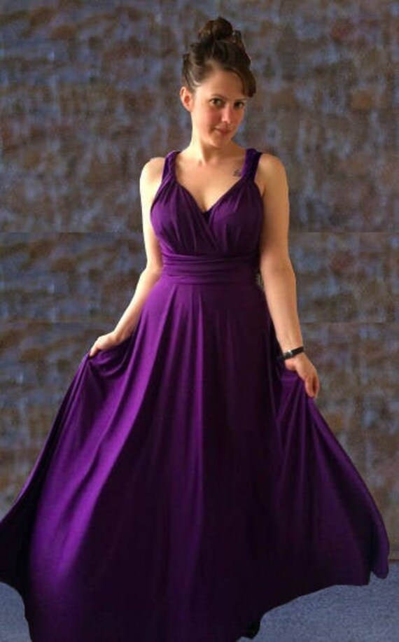 purple color maxi dress