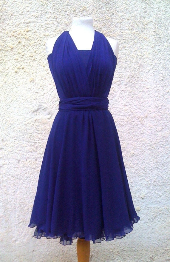 dark blue infinity dress