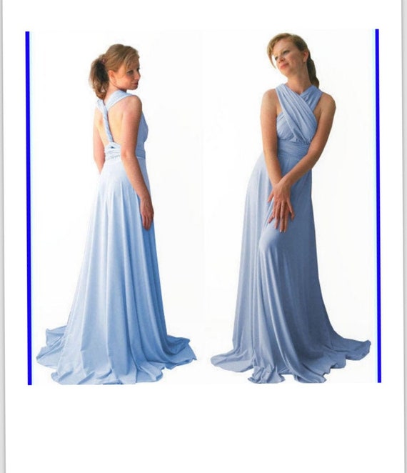 baby blue floor length dress