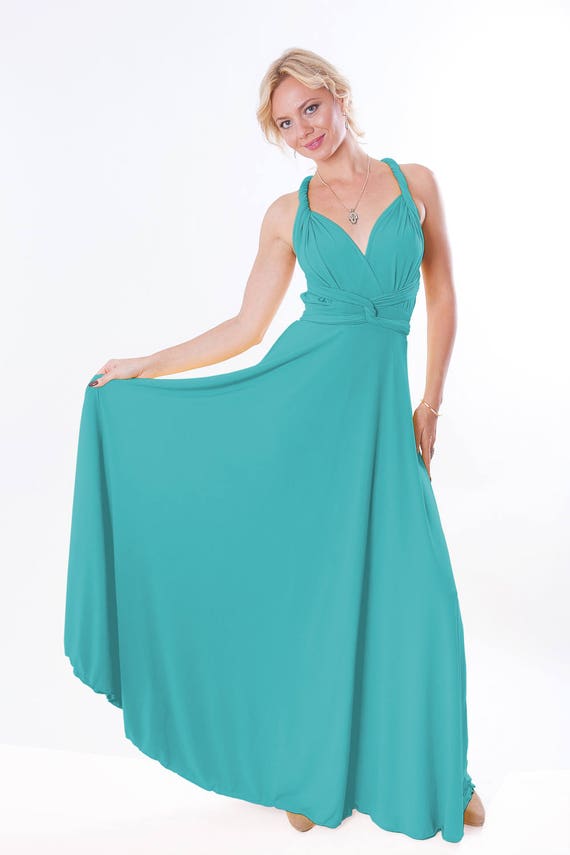 aqua blue infinity dress