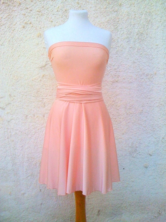 peach color infinity dress