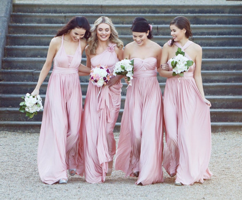 Pastel Pink Bridesmaid Dresses