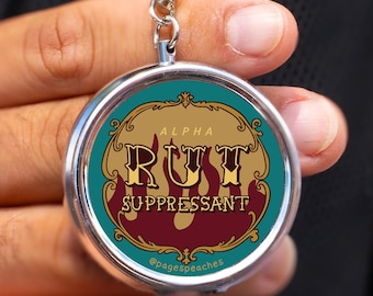 Alpha Rut Suppressant - Cute Keychain Pill Case: 3-Way Divider for Travel or Daily Meds