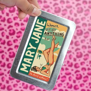 Mary Jane Tin Case for Smokers | On-The-Go Traveling Cigarette and Joint Case