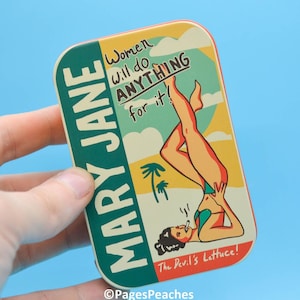 Mary Jane Cigarette STASH TIN for Smokers | On-The-Go Traveling Cigarette and Joint Case