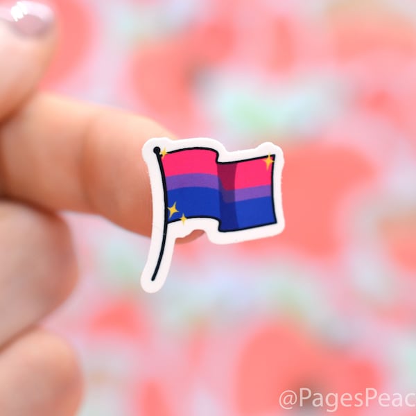 Mini Bisexual Pride Flag Stickers Bi Flag Sticker Tiny Phone Case Stickers Small Waterproof Stickers Mini Vinyl Stickers