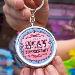 Omega Heat Suppressant - Cute Keychain Pill Case: 3-Way Divider for Travel or Daily Meds