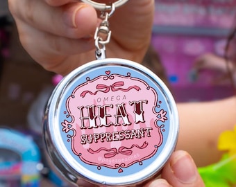 Estuche para pastillas con llavero Omega Heat Suppressor: Separador de 3 vías para medicamentos de viaje o de uso diario