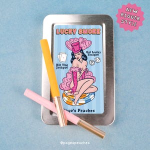 PREORDER July/Aug NEW STYLE Lucky Smokes Cigarette Joint Case for Smokers | Traveling Cigarette and Joint Case Vintage Marijuana Accessories