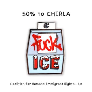 Fuck ICE Hard Enamel Protest Pin - Supports CHIRLA